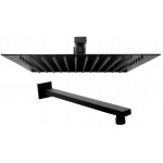 Потолочная душевая лейка Rea Ultra Slim SQUARE 30x30 Black Mat с держателем